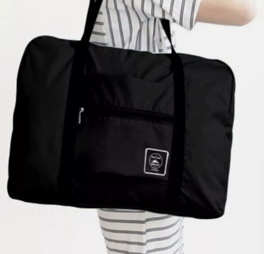 Foldable Travel Luggage Carry-on Shoulder Duffle Bag Lightweight Sport Tote Bag Black