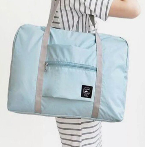 Foldable Travel Luggage Carry-on Shoulder Duffle Bag Lightweight Sport Tote Bag Blue