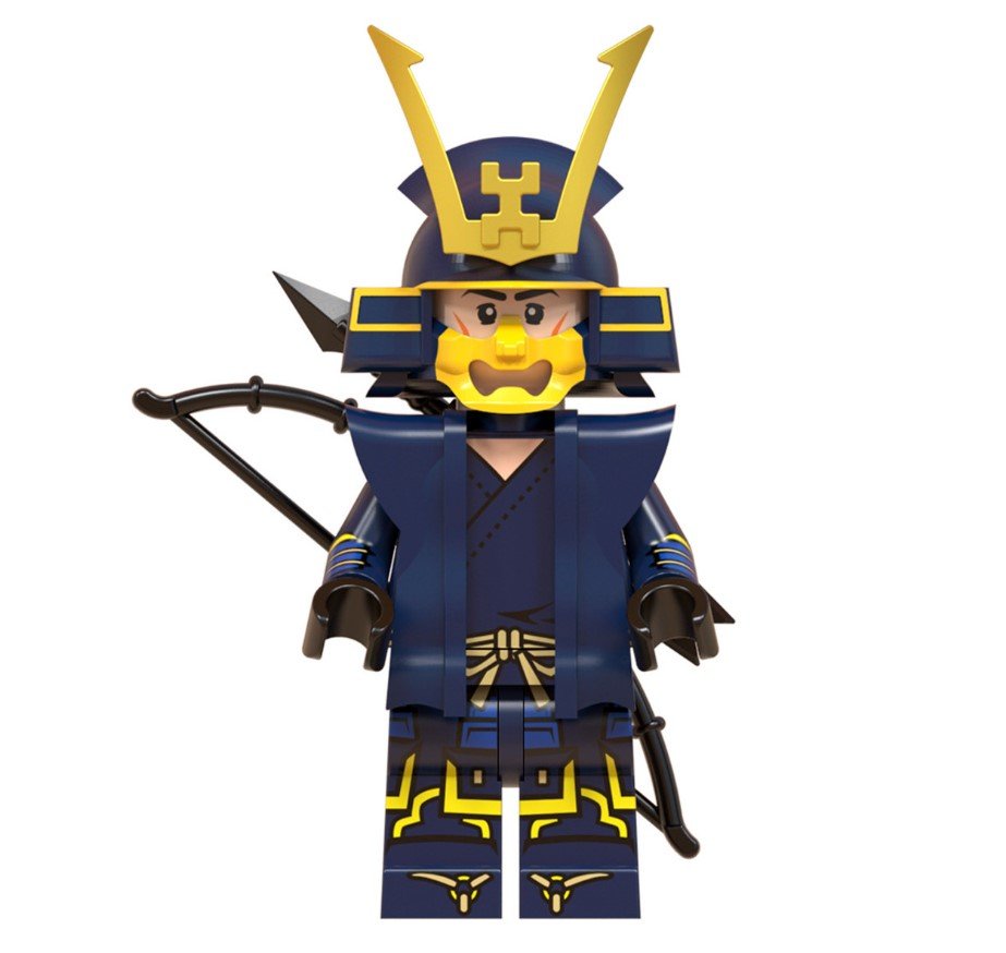 Minifigure Samurai Warrior Blue Archer Fast Ship