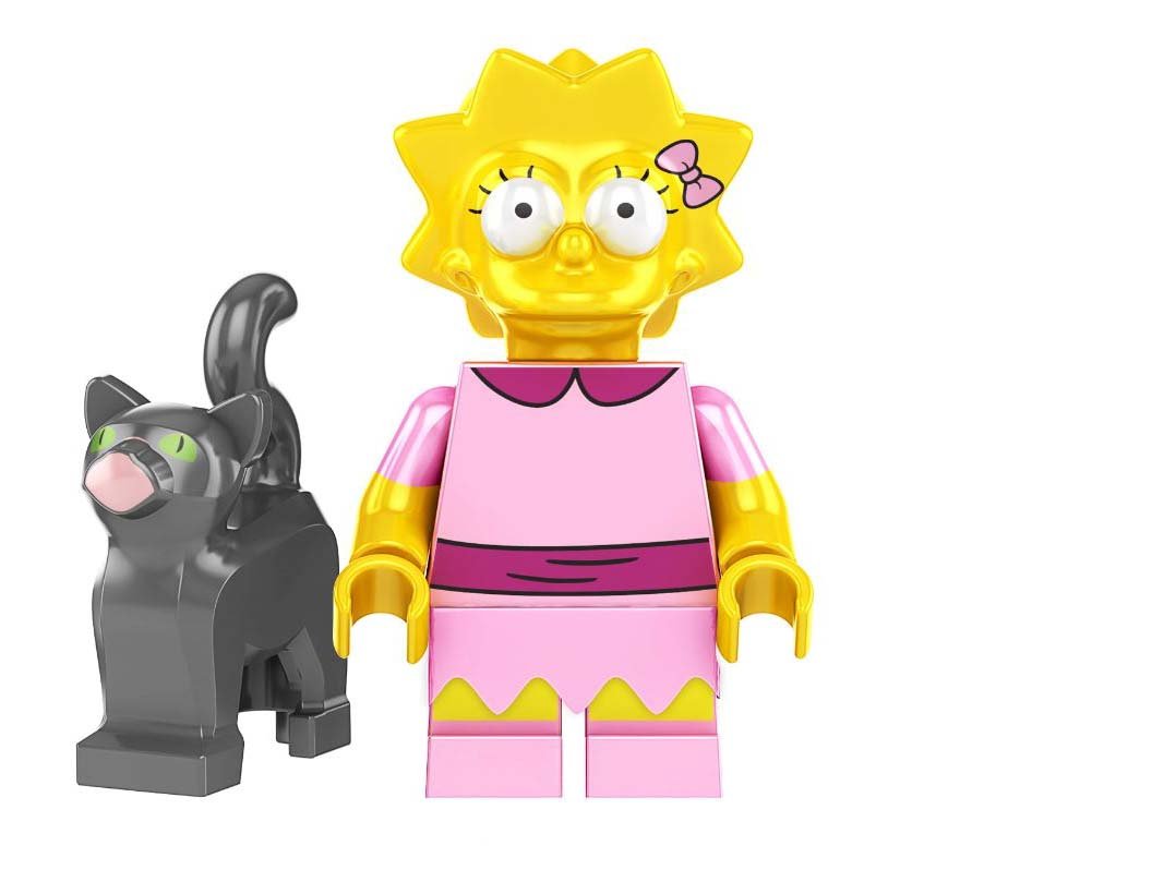 Minifigure Lisa With Cat The Simpsons Cartoon Fast Ship