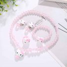 Hello Kitty Necklace Finger Ring Bracelet Set Kawaii Birthday Gifts For Girls Jewelry Accessories