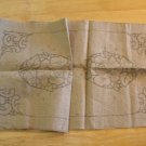 Pair of Antique Stamped for Embroidery  Linen Runners