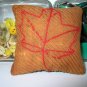 Antique 1898 Crazy Quilt Primitive Maple Leaf Pillow
