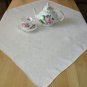 Antique Damask Linen Tea Cloth Tablecloth ~ 33 x 34 In