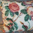 Handmade Floral & Stripes Pillow ~ Peach & Lavender