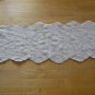 Vintage White Hand Crochet Oblong Runner Doily 11 x  29