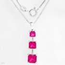 Elegant necklace with 3.02 ctw created sapphires