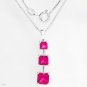 Elegant necklace with 3.02 ctw created sapphires