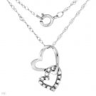 Stylish Necklace With Cubic Zirconia in Solid White Gold