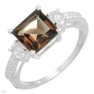 Stylish Ring With 3.20 ctw Genuine Topaz in Sterling Silver. Size6