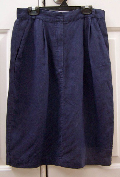 DKNY Navy Blue Linen Skirt Size 8
