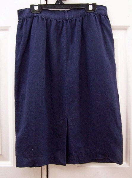 DKNY Navy Blue Linen Skirt Size 8