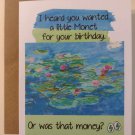 Monet Water Lilies Birthday Greeting Card, 4.25" x 5.5", A2 Size, Blank Inside Monet Water Lilies Birthday Greeting Card, 4.25" x 5.5", A2 Size, Blank Inside