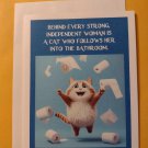 Independent Woman, Cat Greeting Card, 4.25" x 5.5", A2 Size, Blank Inside