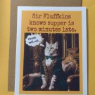 Sir Fluffkins Cat Greeting Card, 4.25" x 5.5", A2 Size, Blank Inside Sir Fluffkins Cat Greeting Card, 4.25" x 5.5", A2 Size, Blank Inside