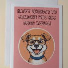Dog Specs Appeal Birthday Greeting Card, 4.25" x 5.5", A2 Size, Blank Inside Dog Specs Appeal Birthday Greeting Card, 4.25" x 5.5", A2 Size, Blank Inside