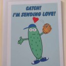 Catch! I'm Sending Love! Greeting Card, 4.25" x 5.5", A2 Size, Blank Inside