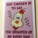 Just Chicken In Greeting Card, 4.25" x 5.5", A2 Size, Blank Inside Just Chicken In Greeting Card, 4.25" x 5.5", A2 Size, Blank Inside