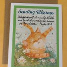 Sending Blessings Scripture Greeting Card, 4.25" x 5.5", A2 Size, Blank Inside