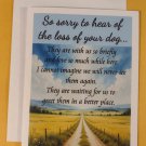 Loss of Dog Sympathy Greeting Card, 4.25" x 5.5", A2 Size, Blank Inside
