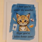 Under The Weather Cat Get Well Greeting Card, 4.25" x 5.5", A2 Size, Blank Inside Under The Weather Cat Get Well Greeting Card, 4.25" x 5.5", A2 Size, Blank Inside