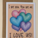 I Love Us! Greeting Card, 4.25" x 5.5", A2 Size, Blank Inside I Love Us! Greeting Card, 4.25" x 5.5", A2 Size, Blank Inside