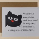 You Are True Uniqueness Cat Greeting Card, 4.25" x 5.5", A2 Size, Blank Inside You Are True Uniqueness Cat Greeting Card, 4.25" x 5.5", A2 Size, Blank Inside
