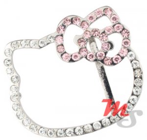 Sexy shiny Hello Kitty Belt Buckle Rhodium plated