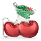 Pair of enamled Cherries Belt Buckle
