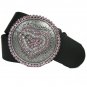 Round Belt Buckle Faith Hope Love Pink/Clear CZ