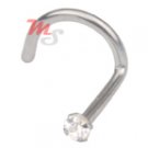 14K White Gold CZ Nose Screw