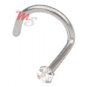 14K White Gold Nose Screw with Genuine Diamond