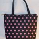 Black with Pink Polka Dot Mini Purse or Makeup Bag
