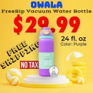 Owala - FreeSip Vacuum Water Bottle - 24 / 32 fl. oz - Purple - Free Shipping - NO TAX