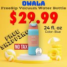 Owala - FreeSip Vacuum Water Bottle - 24 / 32 fl. oz - Blue - Free Shipping - NO TAX