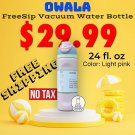 Owala - FreeSip Vacuum Water Bottle - 24 / 32 fl. oz - Light pink - Free Shipping - NO TAX