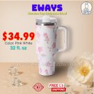 EWAYS - Vacuum Cup Stainless Steel - 32 fl. oz - Pink White - Free Shipping - NO TAX