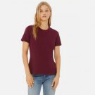 Bella + Canvas B6400 Women's Relaxed Jersey Tee Crew Neck Casual Fit T-Shirt Maroon