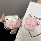 3D Bow Floral AirPods Case – Cute Pink Cover with Keychain for AirPods 1/2/Pro