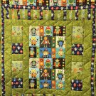 Robots in Green Baby Quilt