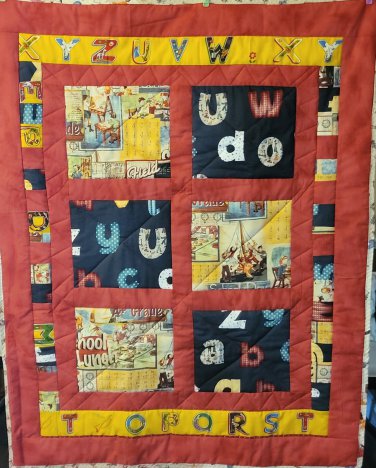 Vintage Schoolhouse Baby Quilt
