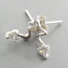 925 Sterling Silver With White CZ Earring
