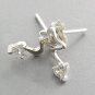 925 Sterling Silver With White CZ Earring