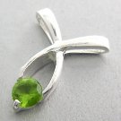 925 Sterling Silver With Peridot CZ Pendant