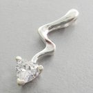 925 Sterling Silver With White CZ arrow Pendant