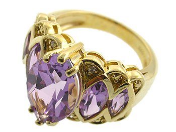 14K French Gold plated 2 Micron amethyst Ring size 6