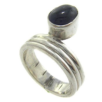925 Sterling Silver With Genuine Amethyst Cabochon Ring sz 7