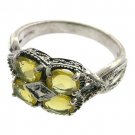 925  Sterling  with Genuine fire opal Silver Ring size 7