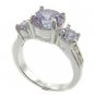 925  Silver with Tanzanite, White CZ  Ring size 9