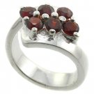 925  Sterling  Silver With Garnet CZ Ring size 9